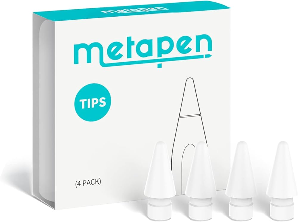 Metapen 4 Pack Tips Compatible with Apple Pencil Pro, USB-C, 2nd
